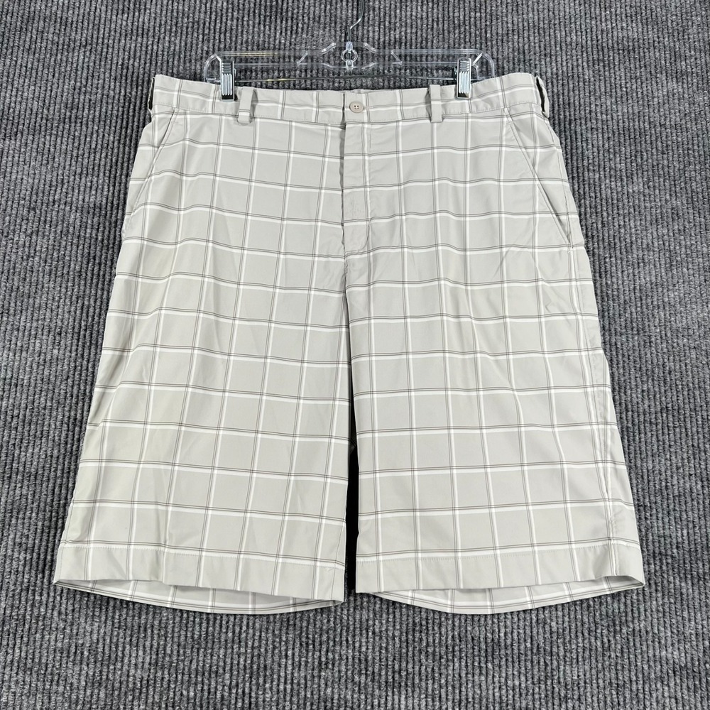 Nike Shorts Mens Size 36 Gray Check Chino Performance Outdoor Casual Golf Hike